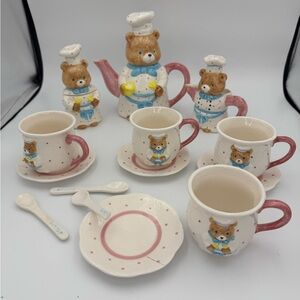 Vintage Teddy Bear Ceramic Tea Set.